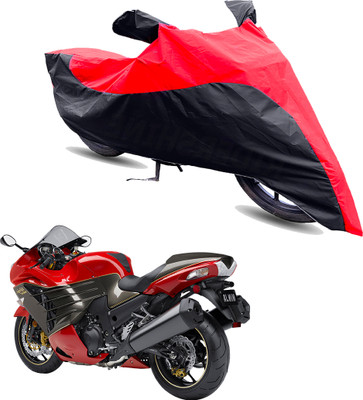 Motodreka Two Wheeler Cover for Kawasaki(Ninja ZX 14R, Red, Black)