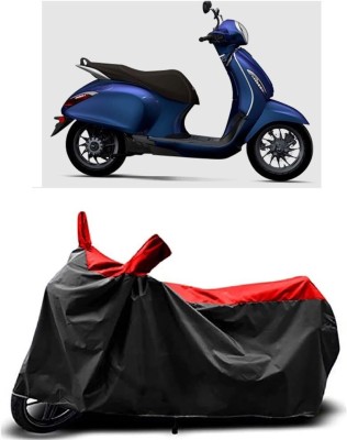 KEDIT Two Wheeler Cover for Bajaj(Urbanite Chetak BS6, Red, Black)