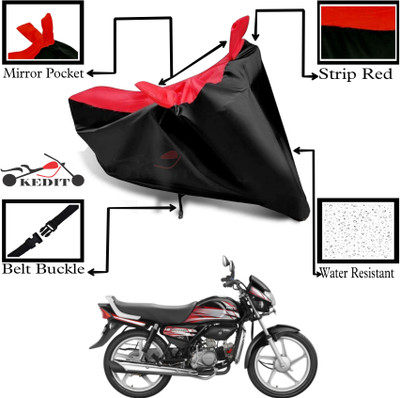 KEDIT Two Wheeler Cover for Hero(HF Deluxe BS6, Red, Black)