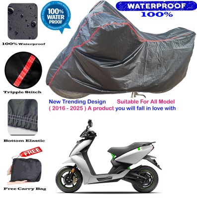 OliverX Waterproof Two Wheeler Cover for Ather(Black, Red)