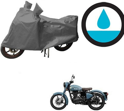 MMSSTAR Waterproof Two Wheeler Cover for Royal Enfield(Classic 350, Grey)