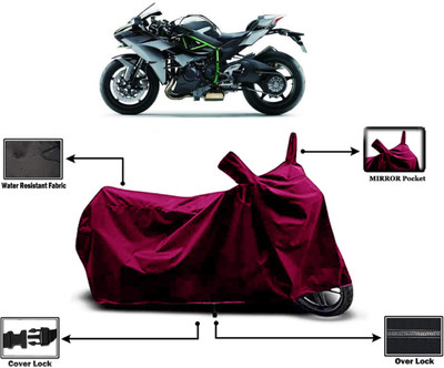 Amexride Two Wheeler Cover for Kawasaki(Ninja H2R, Maroon)