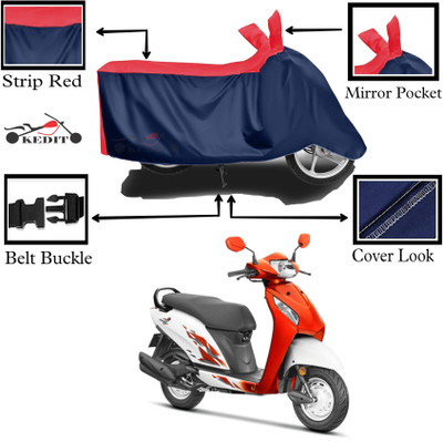 KEDIT Two Wheeler Cover for Honda(Activa i, Red, Blue)