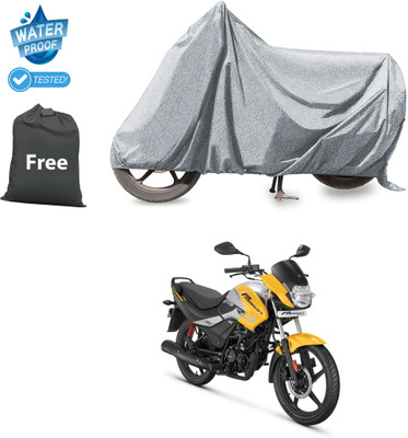 CODOKI Waterproof Two Wheeler Cover for Hero(Passion, Silver)