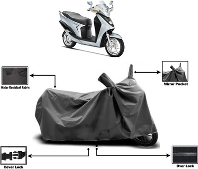 Amexride Two Wheeler Cover for Hero(Leap Hybrid SES BS6, Grey)