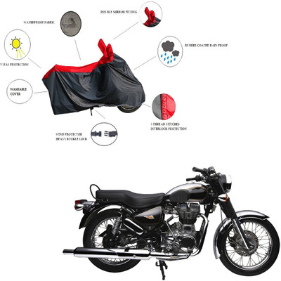 RiderShine Two Wheeler Cover for Royal Enfield(Electra 4S, Black, Red)