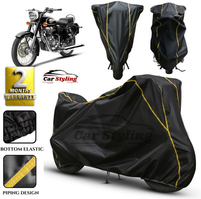 Car Styling Waterproof Two Wheeler Cover for Royal Enfield(Bullet 350, Black, Yellow)