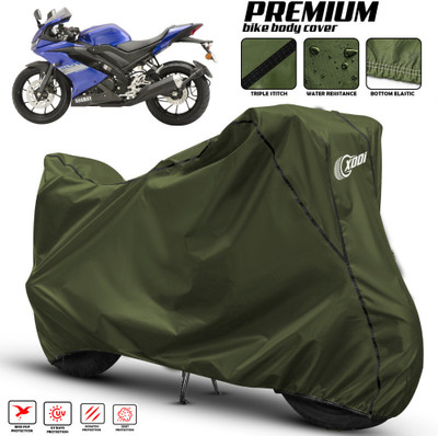 AutoGalaxy Waterproof Two Wheeler Cover for Yamaha(R15S BS6, Green, Black)