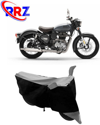RRZ Waterproof Two Wheeler Cover for Royal Enfield(Classic 350, Black, Grey)