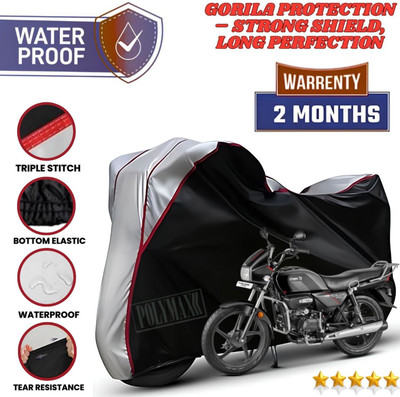 POLYMAXX Waterproof Two Wheeler Cover for Hero(Super Splendor, Black)