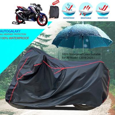 AutoGalaxy Waterproof Two Wheeler Cover for TVS(Apache RTR 180, Black)