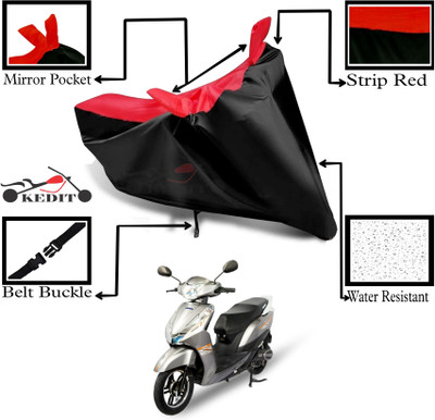 KEDIT Two Wheeler Cover for Ampere(Magnus, Red, Black)