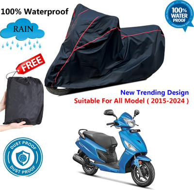 AutoGalaxy Waterproof Two Wheeler Cover for Hero(Dash, Black, Red)