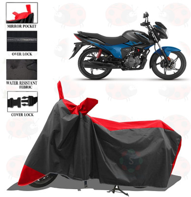 sowelar Waterproof Two Wheeler Cover for Hero(Glamour i3s, Red, Black)