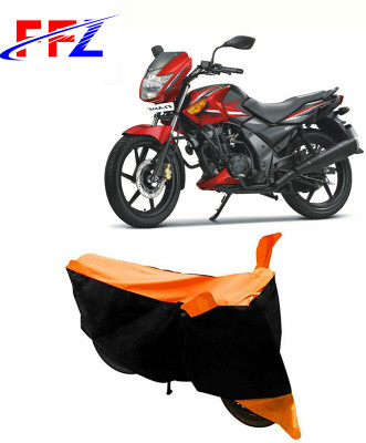 FFZ Waterproof Two Wheeler Cover for TVS(Flame SR125, Black, Orange)