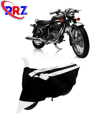 RRZ Waterproof Two Wheeler Cover for Royal Enfield(Electra Delux, Black, White)