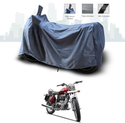 ANTHUB Waterproof Two Wheeler Cover for Royal Enfield(Bullet Electra Twinspark, Grey)