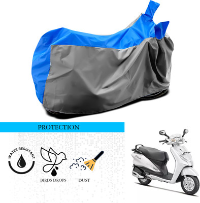 ANTHUB Waterproof Two Wheeler Cover for Hero(Duet LX 110CC, Grey, Blue)