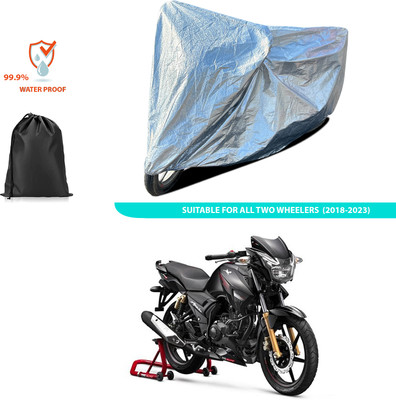 CODOKI Waterproof Two Wheeler Cover for TVS(Apache 150, Silver)