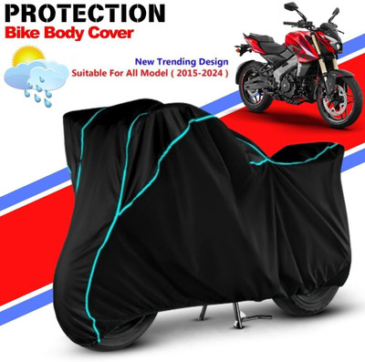 CABRY Waterproof Two Wheeler Cover for Bajaj(Pulsar 150 BS6, Black, Blue)