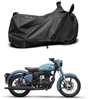 Duffel Two Wheeler Cover for Royal Enfield(Classic 350, Black)