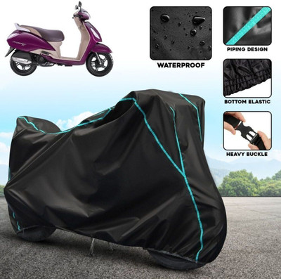 xodi Waterproof Two Wheeler Cover for TVS(Jupiter classic, Black, Blue)