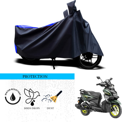 ANTHUB Waterproof Two Wheeler Cover for Yamaha(Cygnus Ray ZR, Black, Blue)