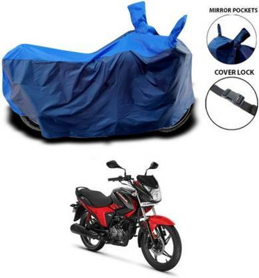 DeepShakshi AUTOMOTIVE Two Wheeler Cover for Hero(Glamour, Black, Blue)