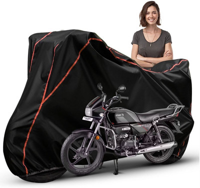 Car Styling Waterproof Two Wheeler Cover for Hero(Splendor Plus, Black, Red, Multicolor)