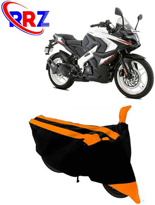 RRZ Waterproof Two Wheeler Cover for Bajaj(Pulsar RS 200, Black, Orange)