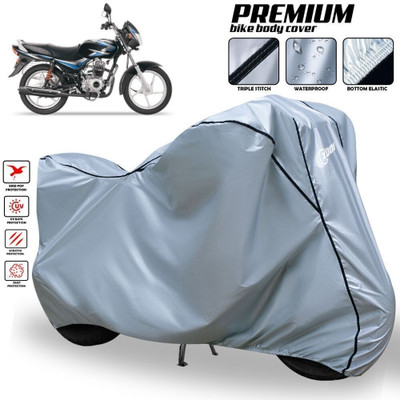 SThanaveX Waterproof Two Wheeler Cover for Bajaj(CT 100, Silver, Black)