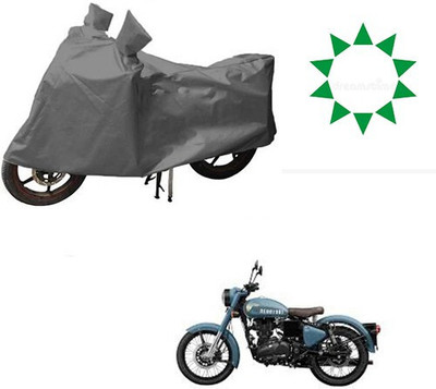 DeepShakshi AUTOMOTIVE Waterproof Two Wheeler Cover for Royal Enfield(Classic 350, Grey)