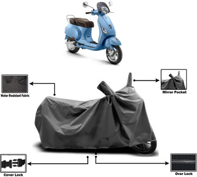 Amexride Two Wheeler Cover for Vespa(Elegante 150 BS6, Grey)