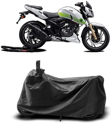DeepShakshi AUTOMOTIVE Two Wheeler Cover for TVS(Apache RTR 200, Black)