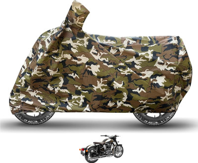 Caronix Waterproof Two Wheeler Cover for Royal Enfield(Classic Chrome, Brown)