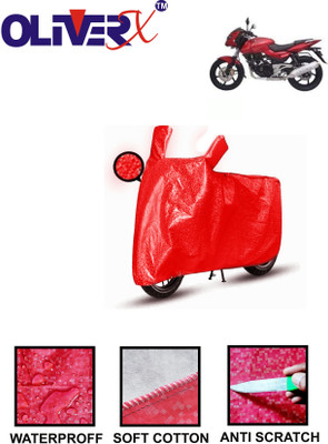 OliverX Waterproof Two Wheeler Cover for Bajaj(Pulsar 220 DTS-i, Red)