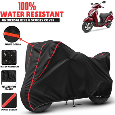 Mwiss Waterproof Two Wheeler Cover for TVS(Jupiter 125, Black, Red)