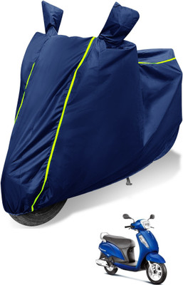 Auto Hub Waterproof Two Wheeler Cover for Suzuki(Access 125, Blue)