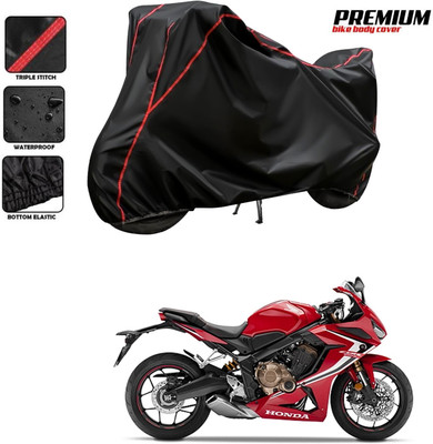 DeepShakshi AUTOMOTIVE Waterproof Two Wheeler Cover for Honda(CBR650R, Black, Red)