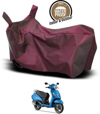 Mdstar Waterproof Two Wheeler Cover for TVS(Jupiter classic, Maroon)