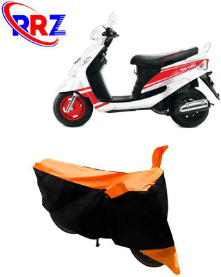 RRZ Waterproof Two Wheeler Cover for Mahindra(Rodeo UZO, Black, Orange)