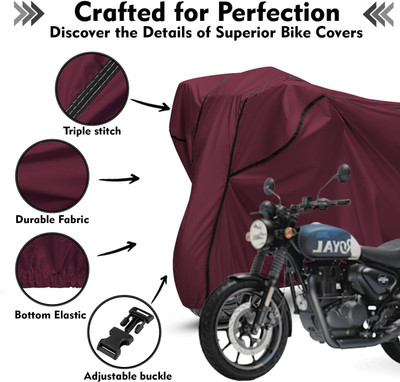 Shiv Kanha Waterproof Two Wheeler Cover for Royal Enfield(Hunter 350, Maroon, Black)