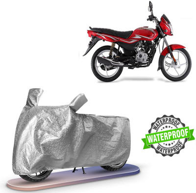 Autoinnovation Waterproof Two Wheeler Cover for Bajaj, Universal For Bike(Platina 100, Silver)