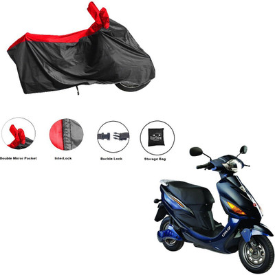 RiderShine Waterproof Two Wheeler Cover for Hero(Electric Cruz, Black, Red)