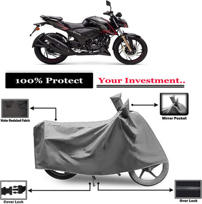 Amexride Two Wheeler Cover for TVS(Apache RTR 200, Grey)