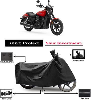 Amexride Two Wheeler Cover for Harley Davidson(Street 750, Black)