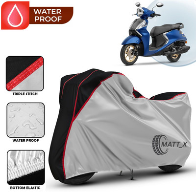 MATT_X Waterproof Two Wheeler Cover for Yamaha(Fascino 125, Multicolor, Silver, Black)