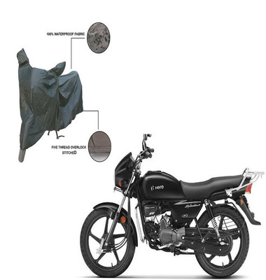 AJSTAR Waterproof Two Wheeler Cover for Hero(Splendor Plus, Grey)