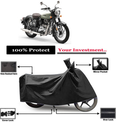 KEDIT Two Wheeler Cover for Royal Enfield(Classic 350, Black)