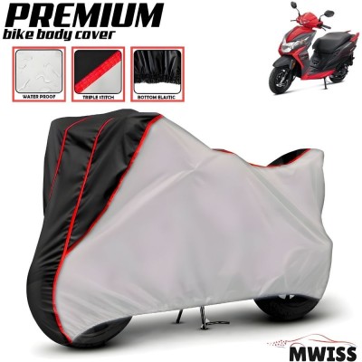 Mwiss Waterproof Two Wheeler Cover for Honda(Dio, Silver, Black)